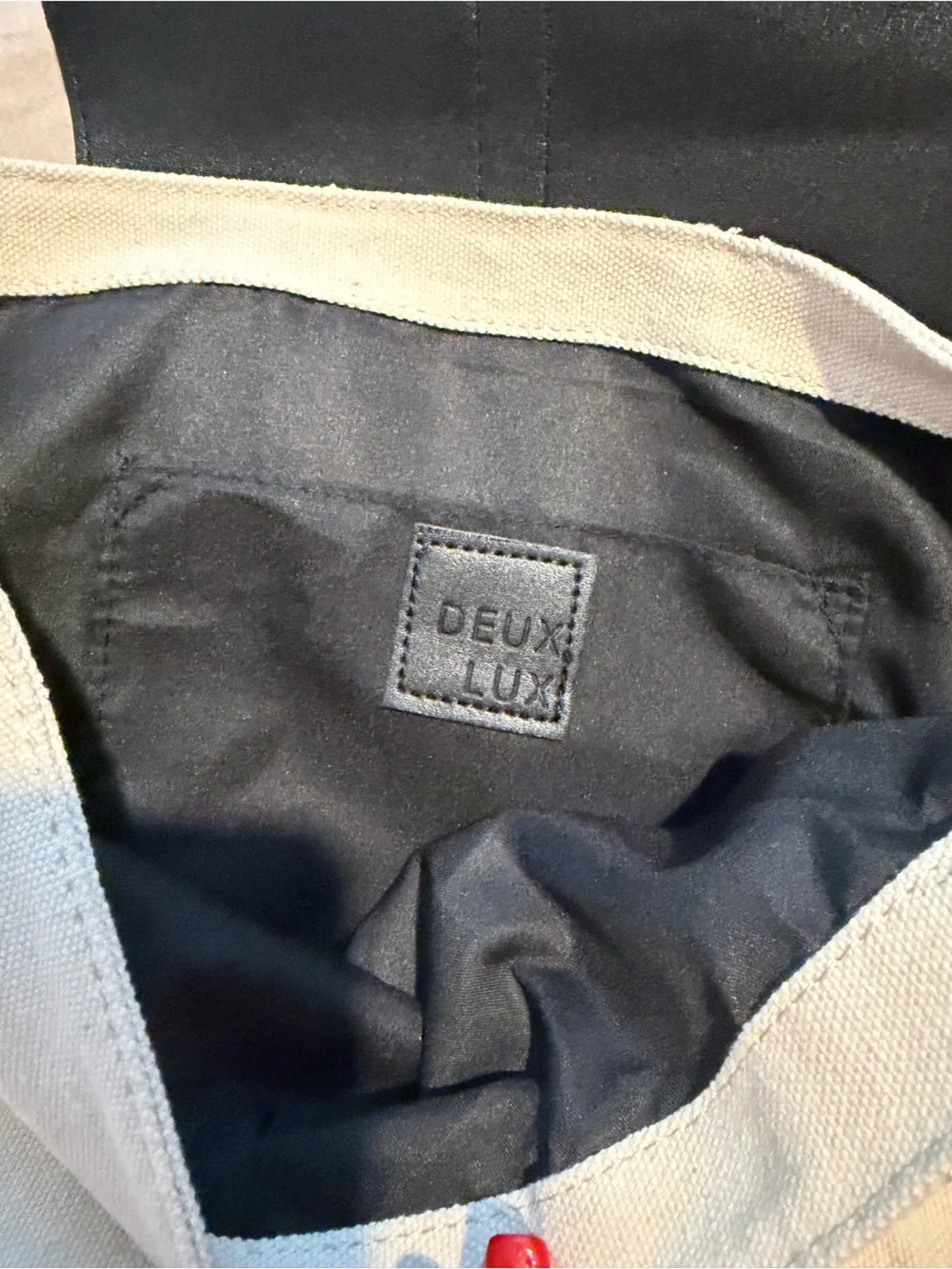 Deux Lux Cream Canvas Backpack with Black Interior